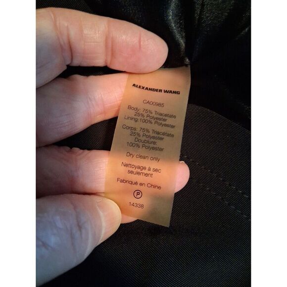 Alexander Wang Dress Black Tank Silver Accent Zippered Size 4 - Picture 8 of 8